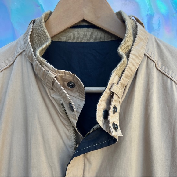 90s Dark Beige and Black Reversible Bomber Jacket - Picture 4 of 10